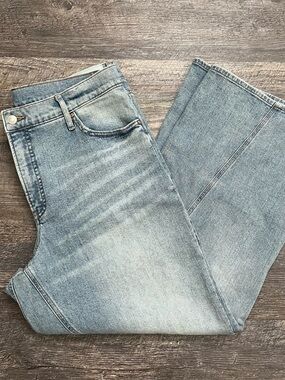 NWOT Express high rise wide leg baggy washed jeans 16S Short